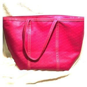 DKNY LARGE TOTE 👜 WEEKENDER BAG PINK ON PINK EUC
